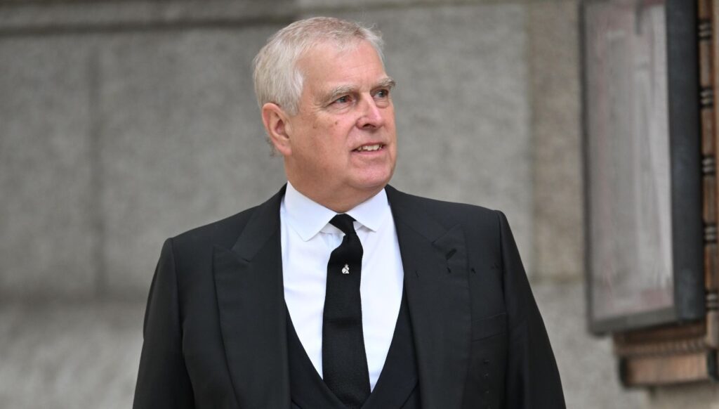 Andrew Mountbatten-Windsor at Duchess of Kent's funeral 