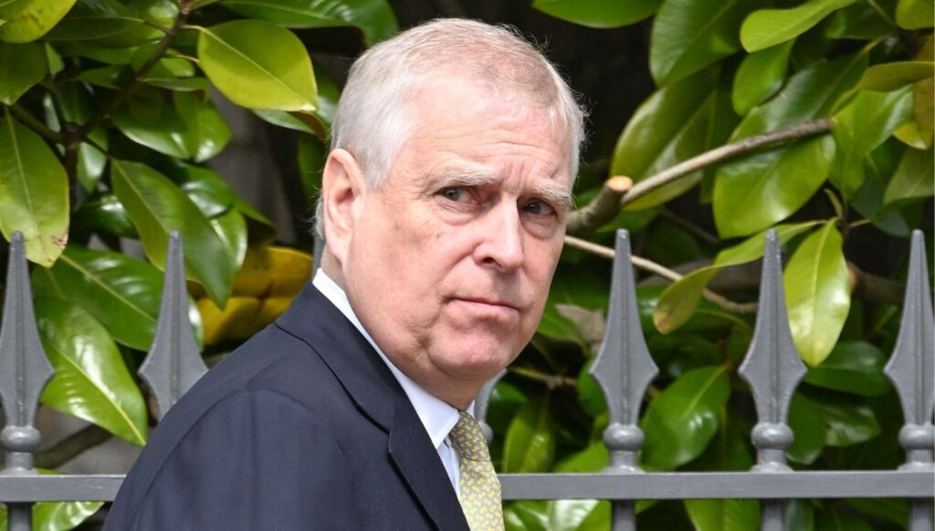 Andrew Mountbatten-Windsor in suit during Easter service