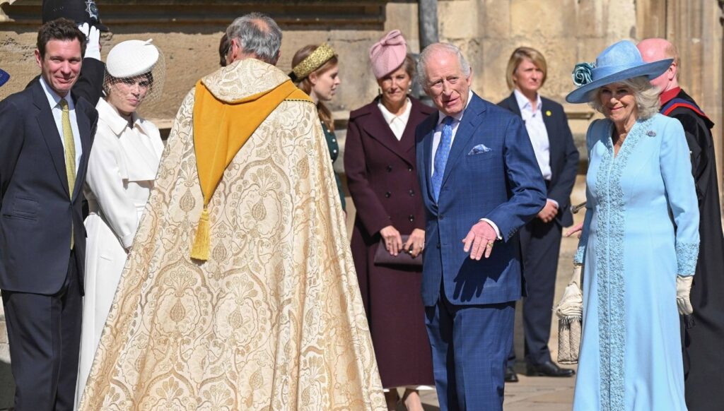 Royal family during Easter service