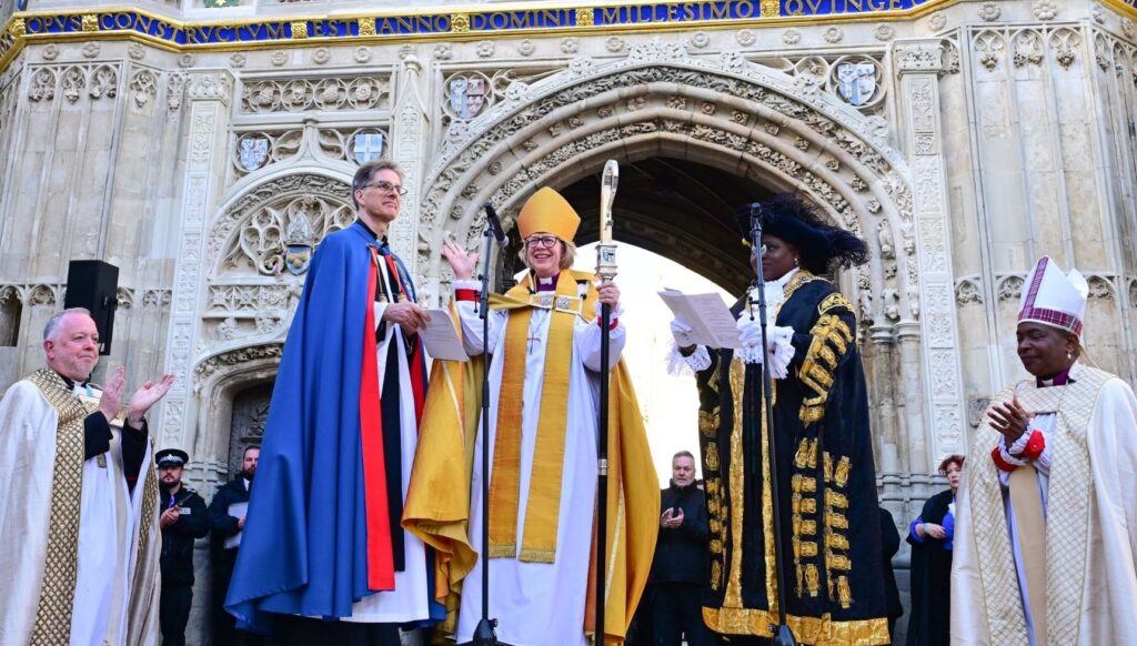 Sarah Mullally during installation