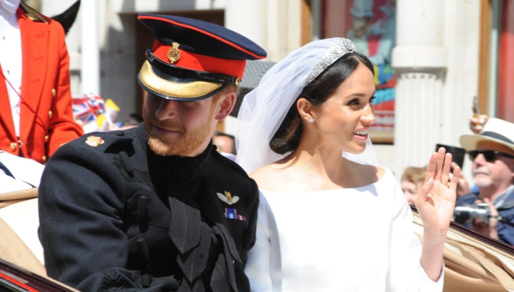 Prince Harry and Meghan Markle on their wedding day