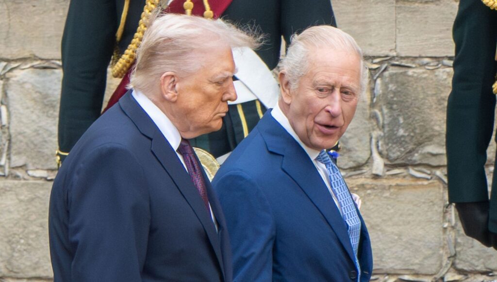 Donald Trump and King Charles talking