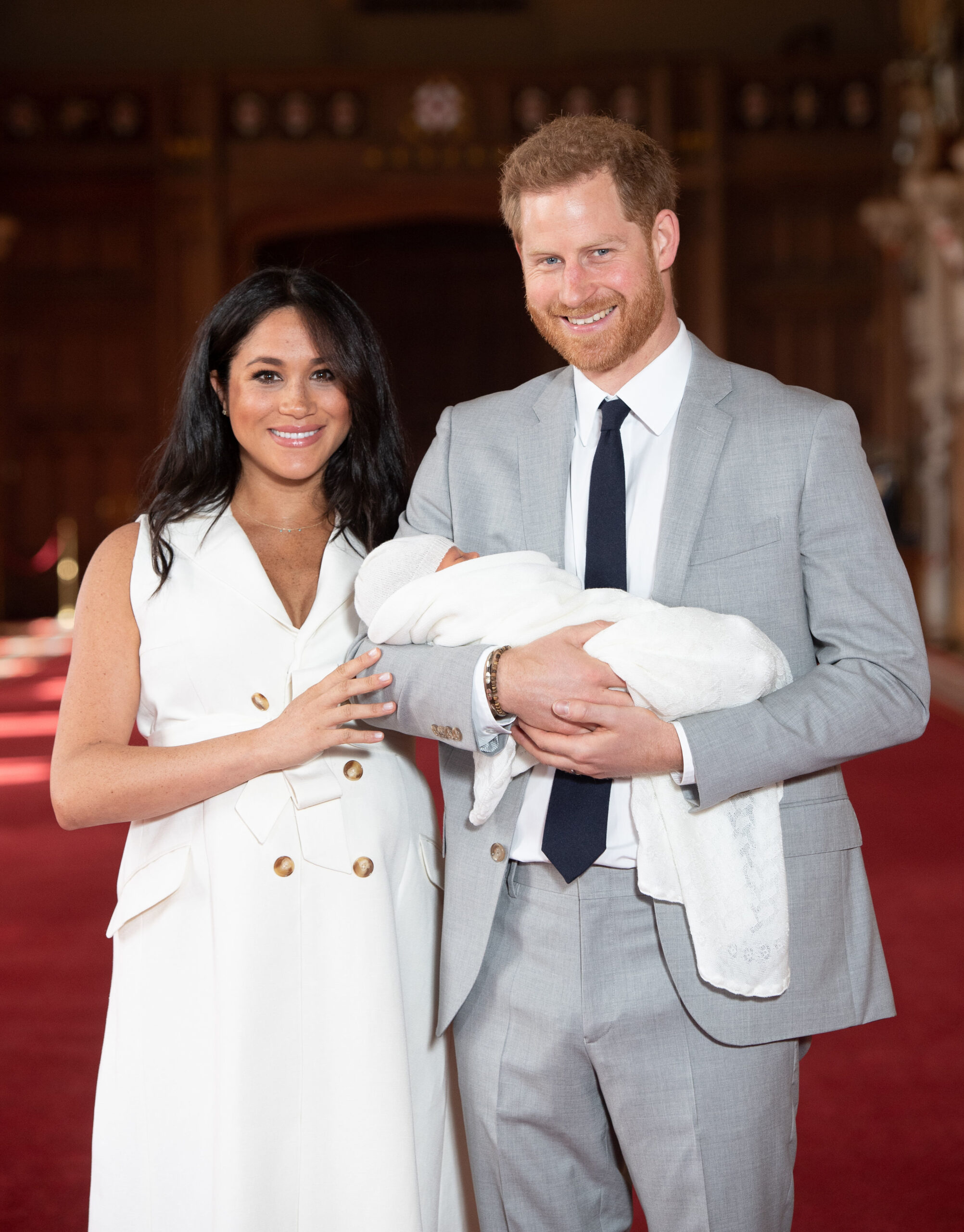 Meghan Markle and Prince Harry with baby Archie in Windsor