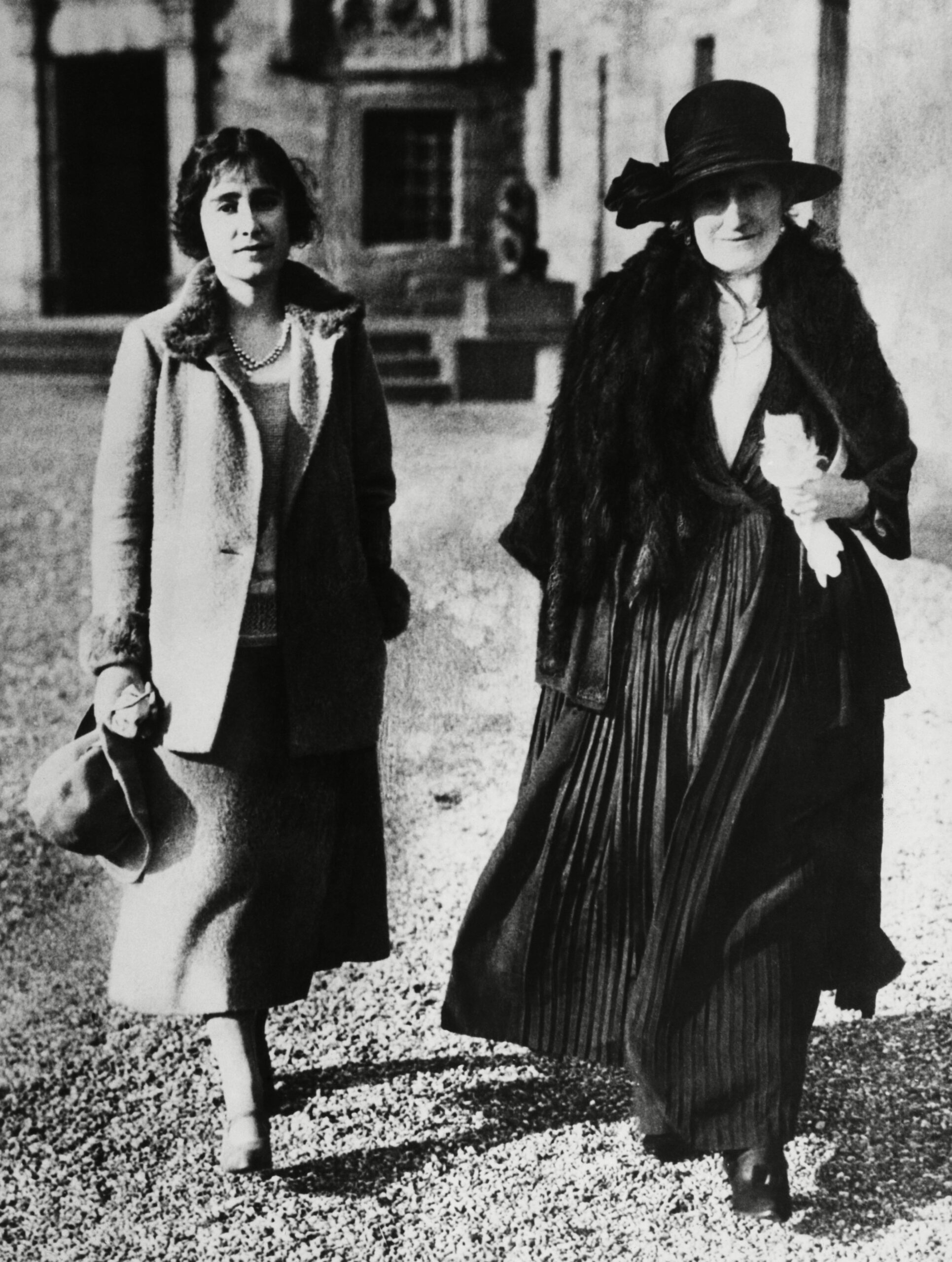 Elizabeth Bowes-Lyon and her mother Cecilia