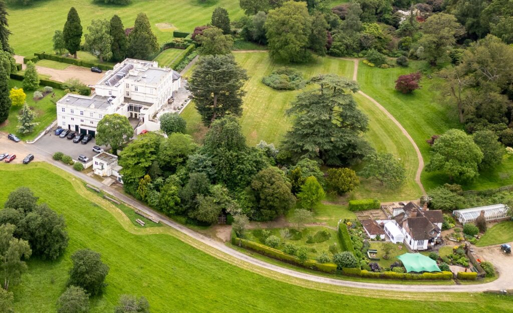 Aerial view of Royal Lodge in Windsor