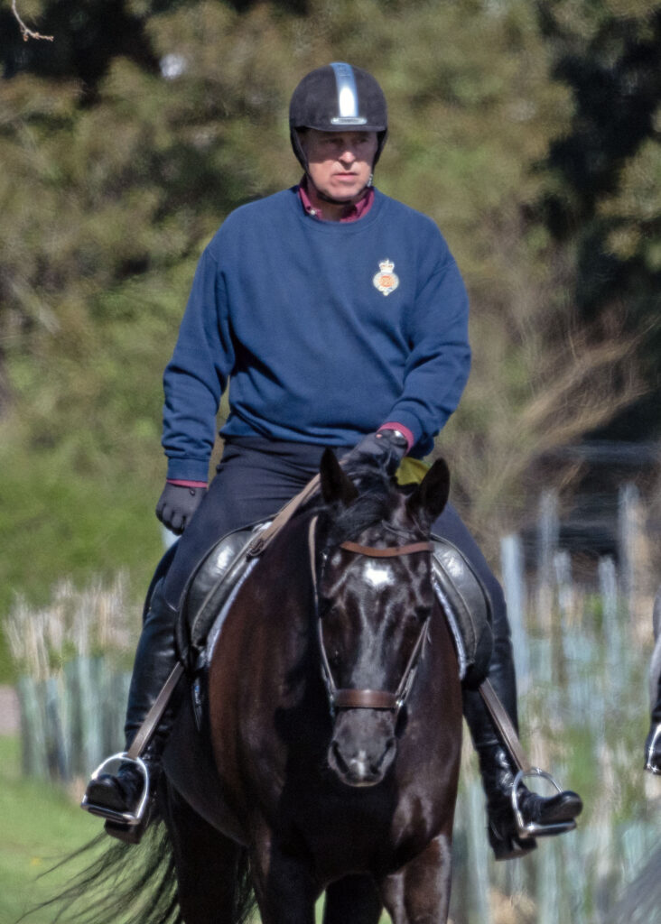 Andrew Mountbatten-Windsor riding a horse