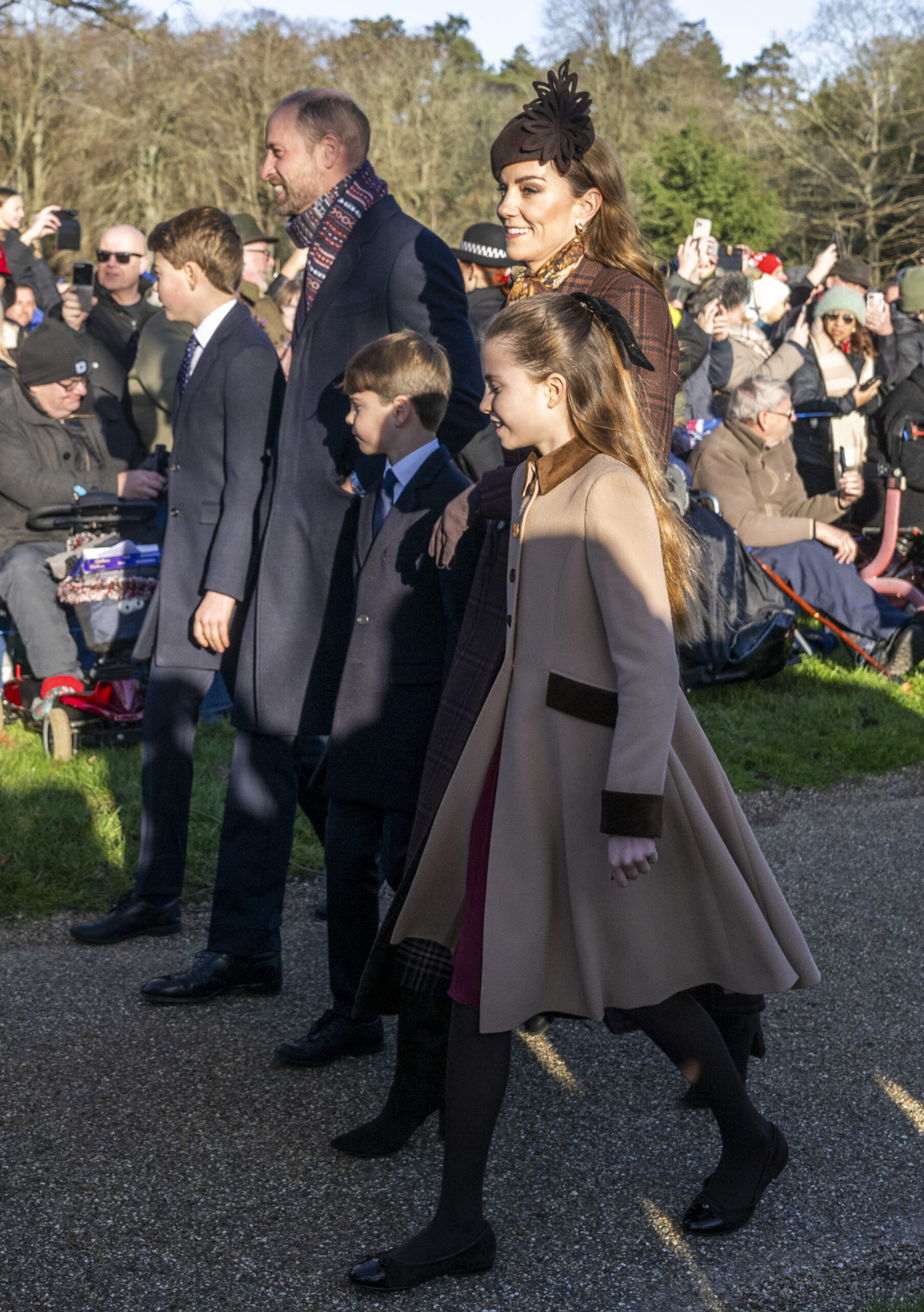 William and Kate with their children on Christmas Day