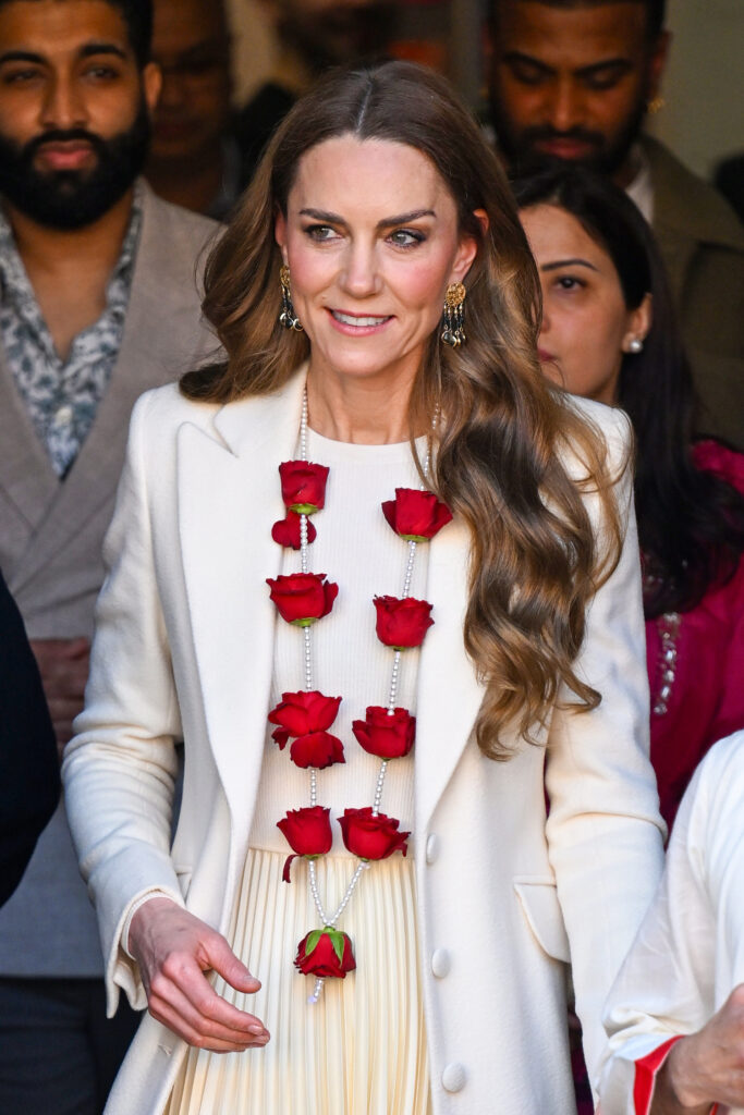 Princess Kate Middleton with a strained smile