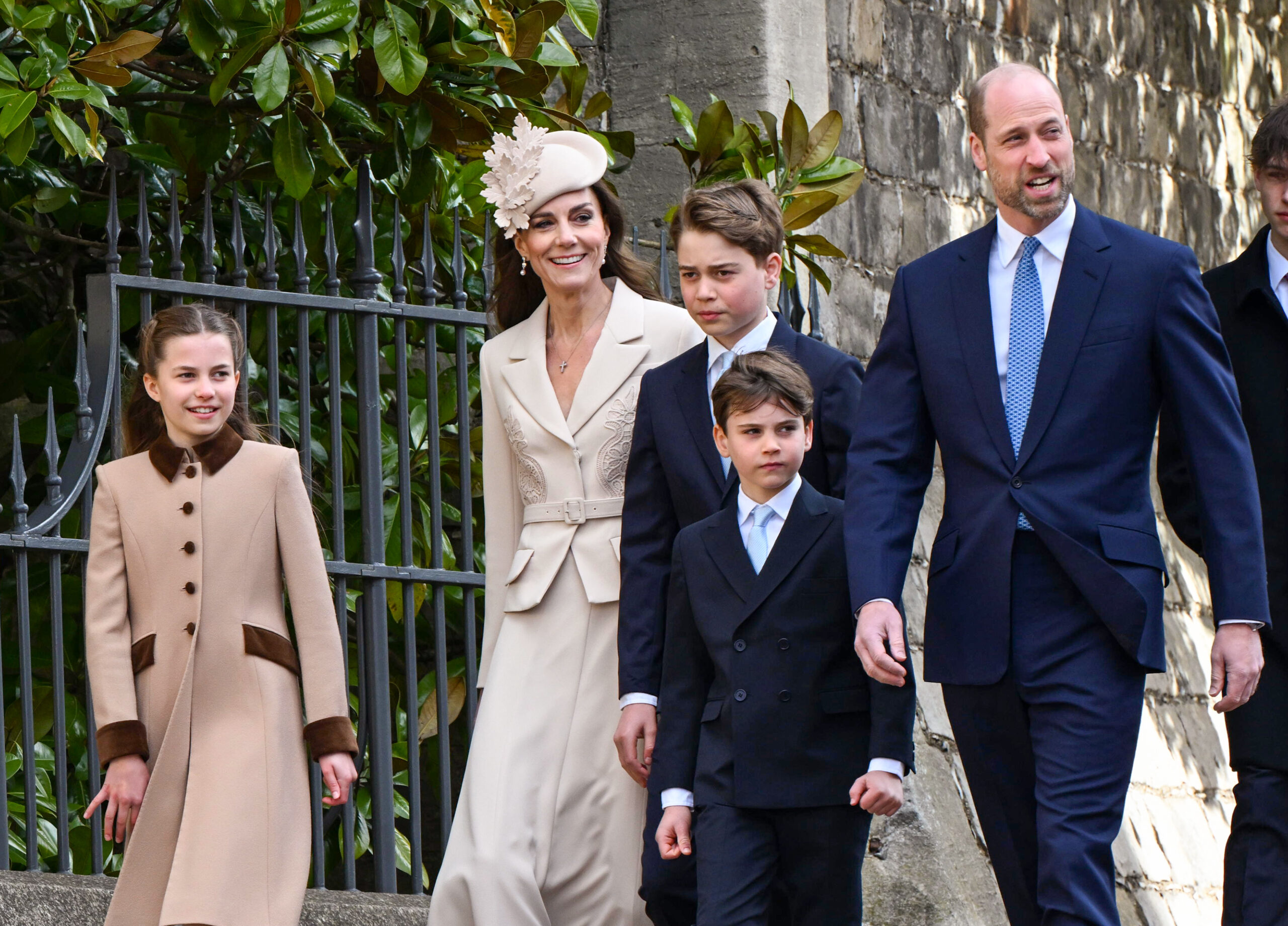 Prince William, Kate, Prince George, Princess Charlotte and Prince Louis at Easter service