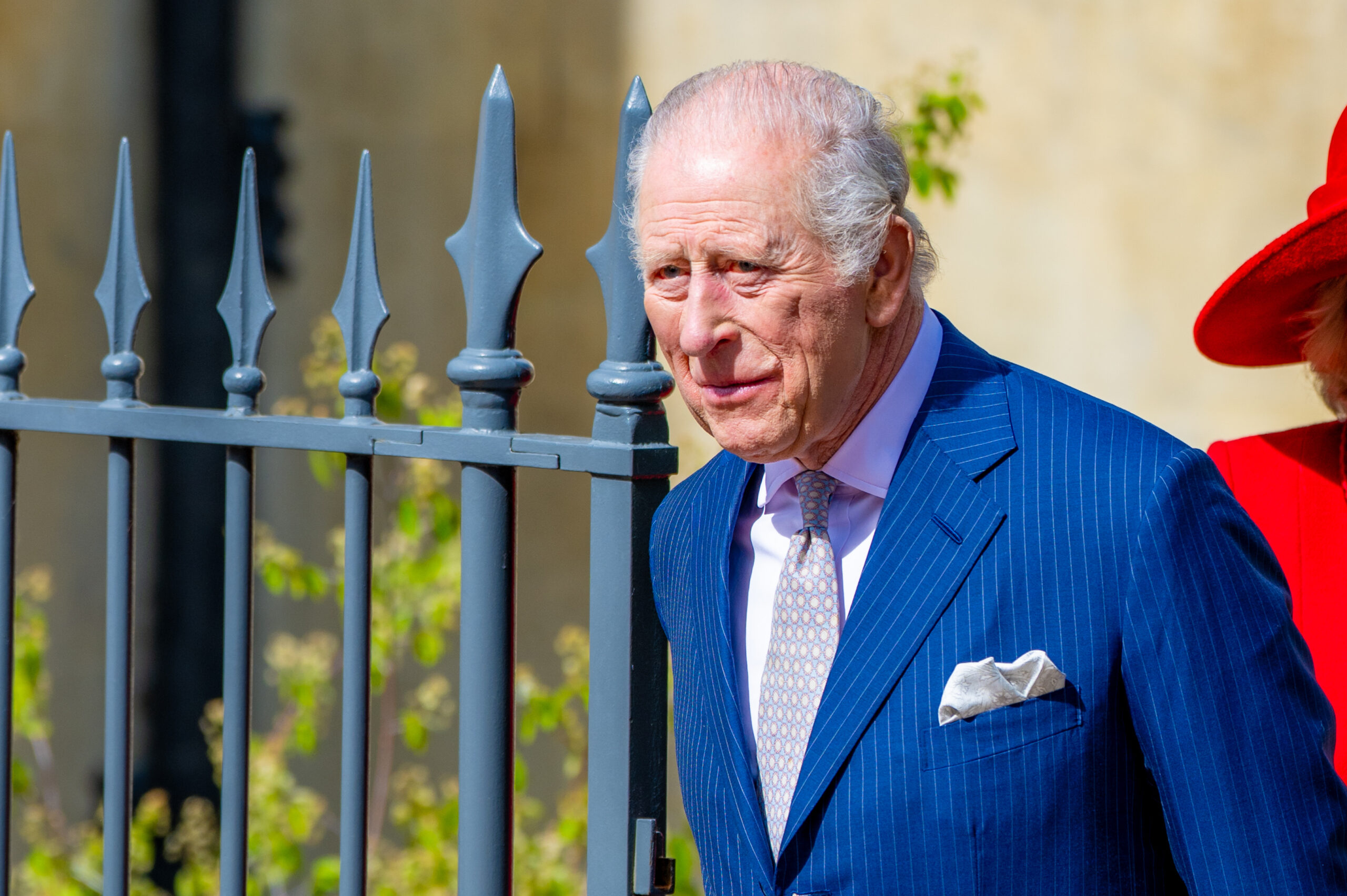 King Charles with a serious expression