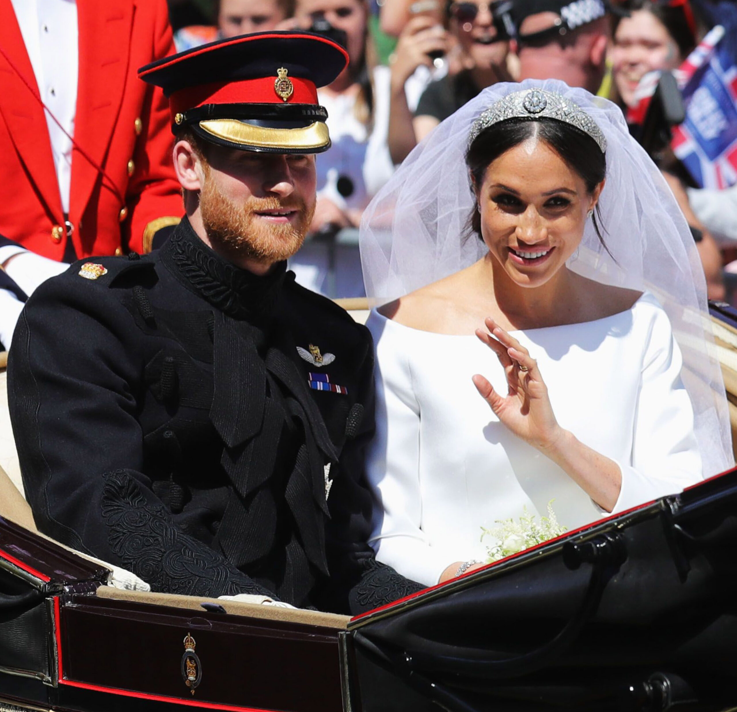 Prince Harry and Meghan Markle on their wedding day