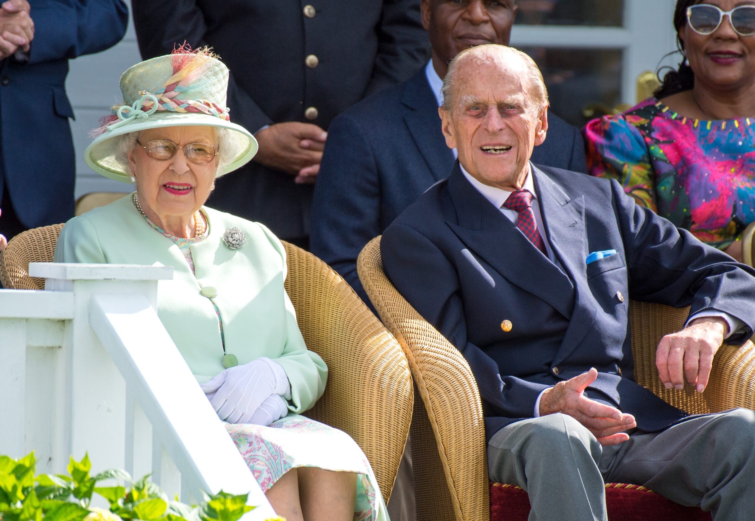 Queen Elizabeth and Prince Philip sat together