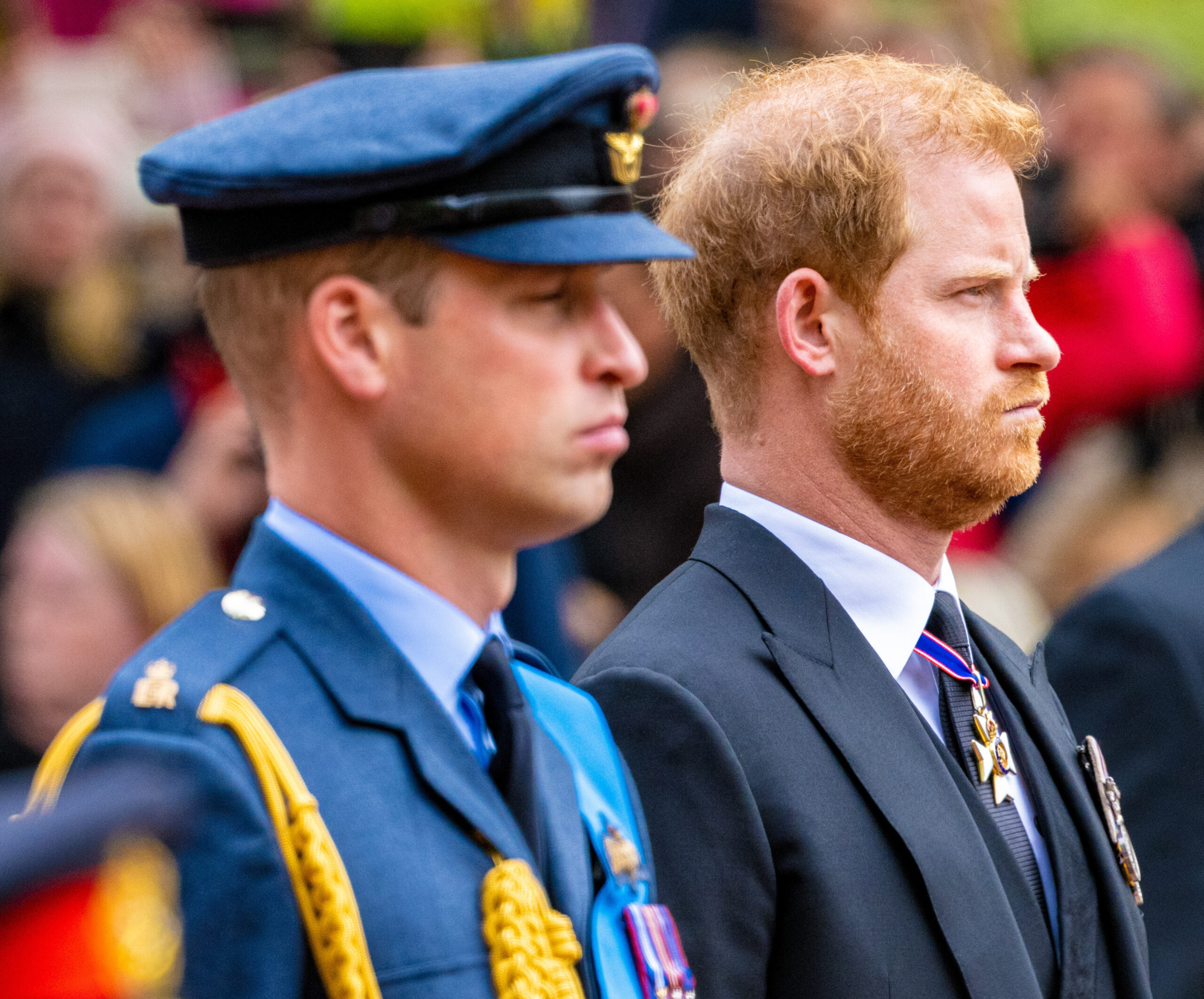 Prince William and Harry at Queen Elizabeth's funeral