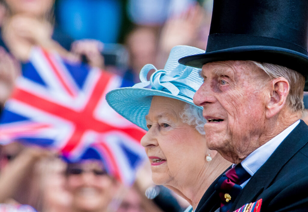 Queen Elizabeth II and Prince Philip during carriage ride