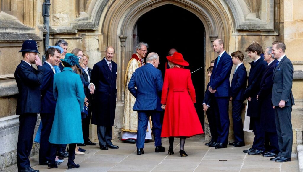 Royal family attending church on Easter Sunday