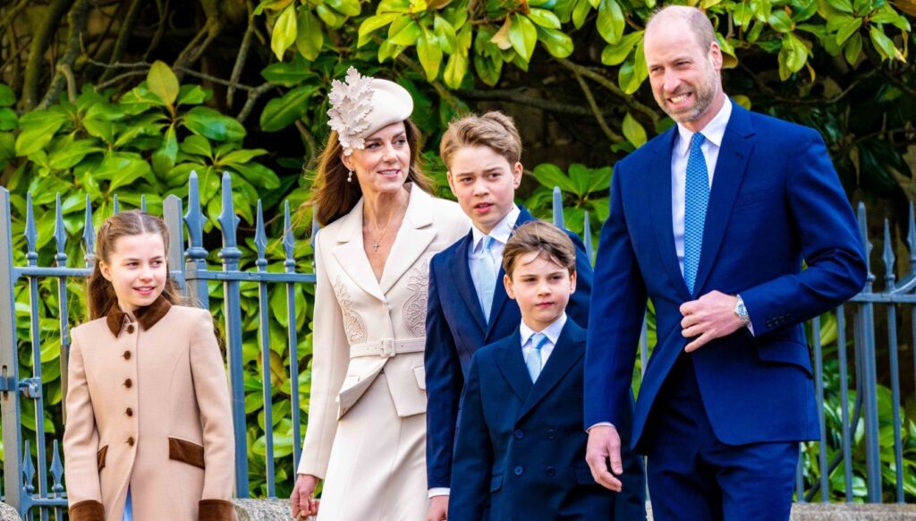 Wales family at the Easter service