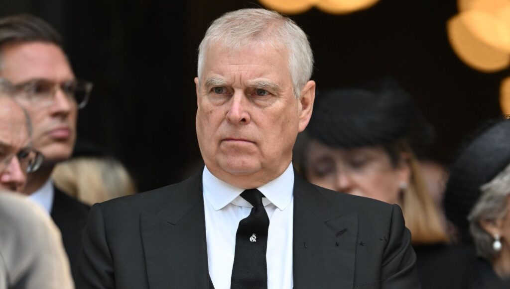 Andrew Mountbatten-Windsor at Duchess of Kent's funeral