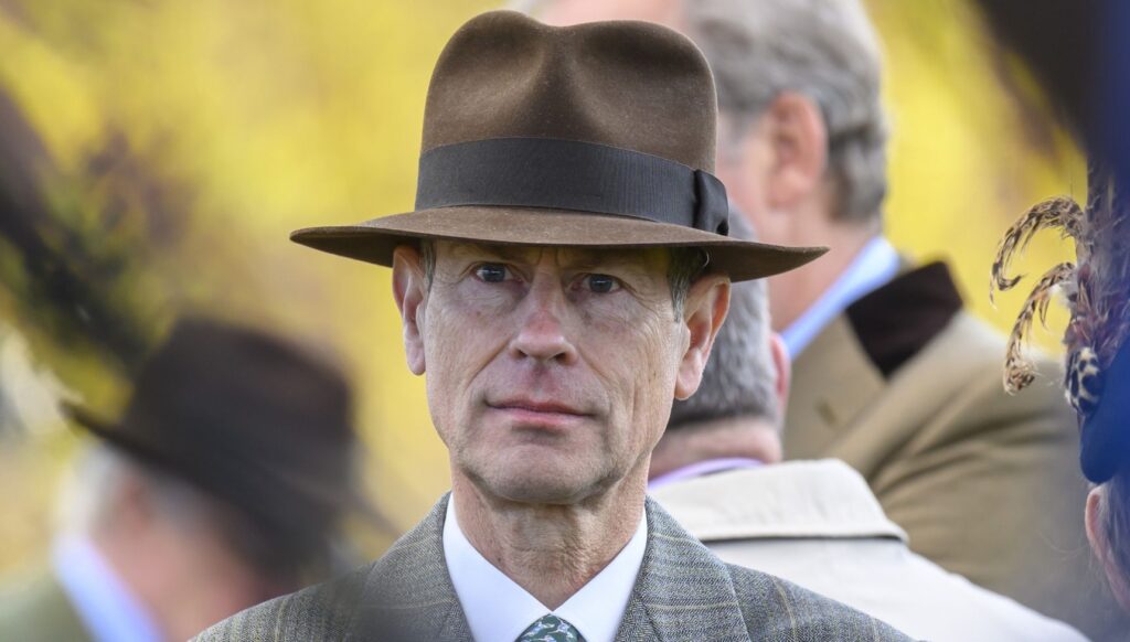 Prince Edward looking serious at event