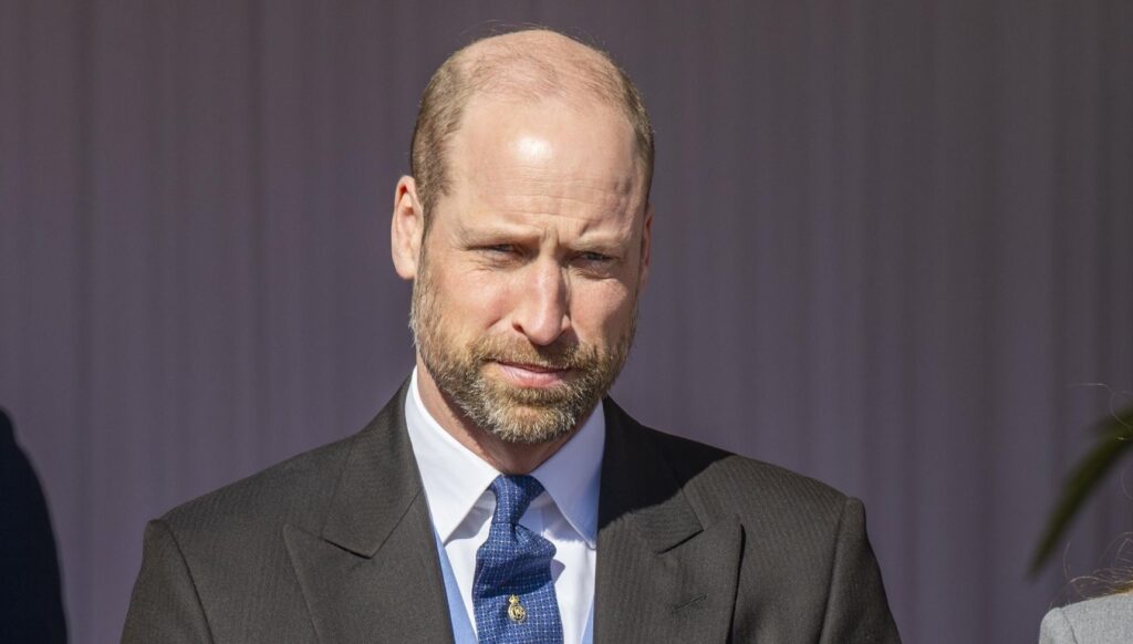 Prince William looking serious at state visit