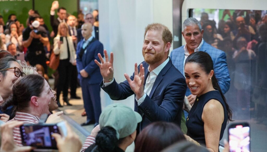 Meghan Markle and Prince Harry at hospital in Australia