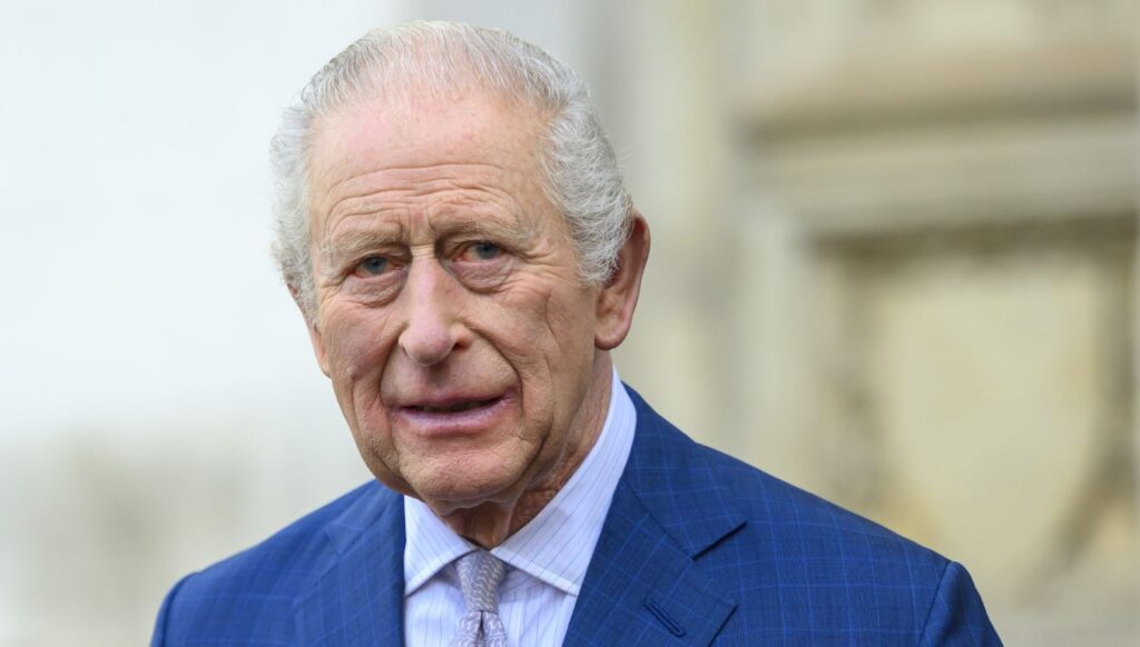 King Charles in blue suit during royal service