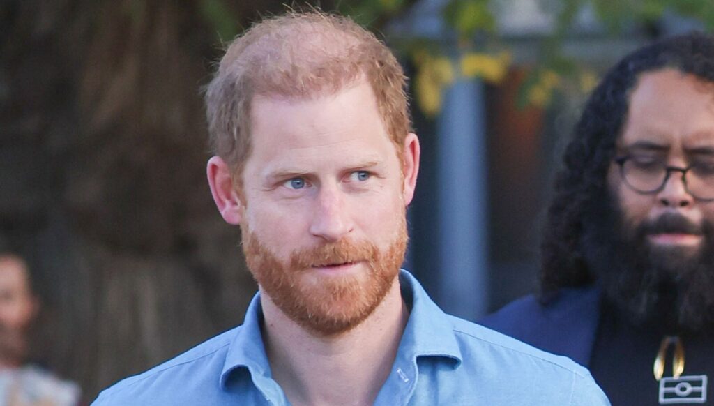Prince Harry in blue shirt in Australia