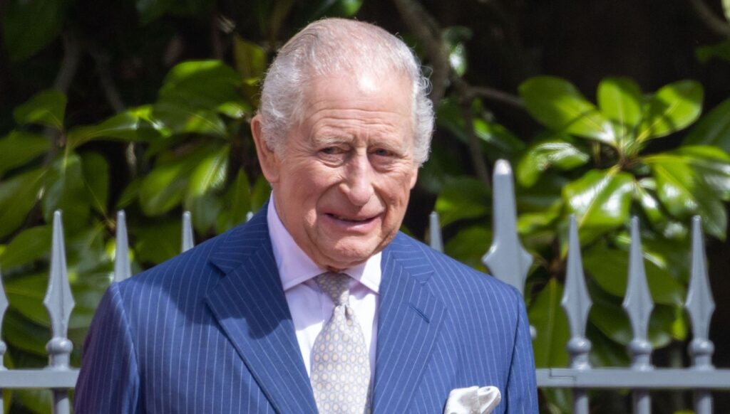 King Charles in blue suit