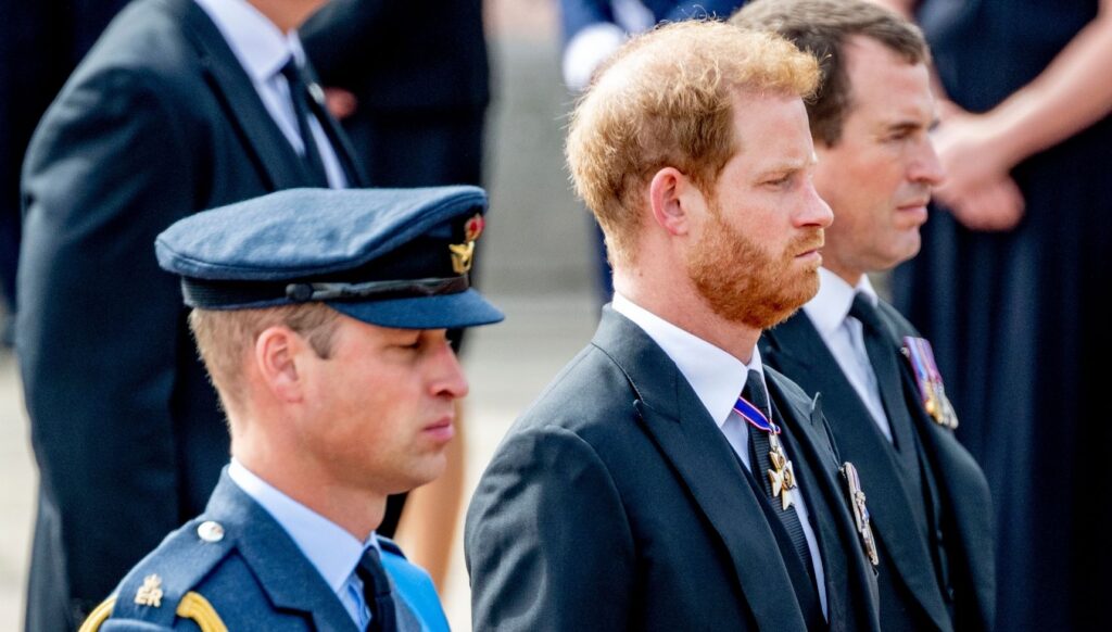 Prince William and Harry at Queen Elizabeth II's funeral