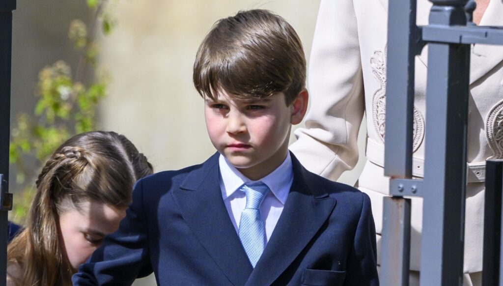 Prince Louis in blue suit at Easter service