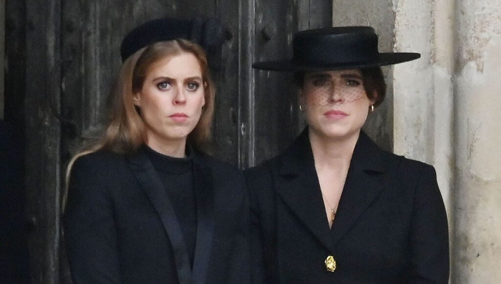 Princesses Beatrice and Eugenie at Queen Elizabeth II's funeral