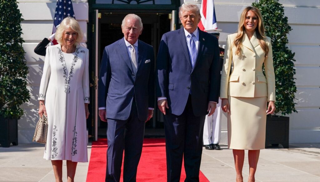 Queen Camilla, King Charles, Donald and Melania Trump during US state visit