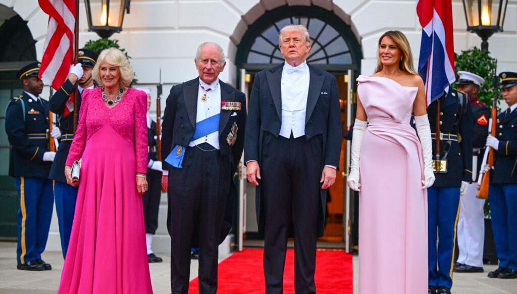Queen Camilla, King Charles, Donald and Melania Trump during state dinner