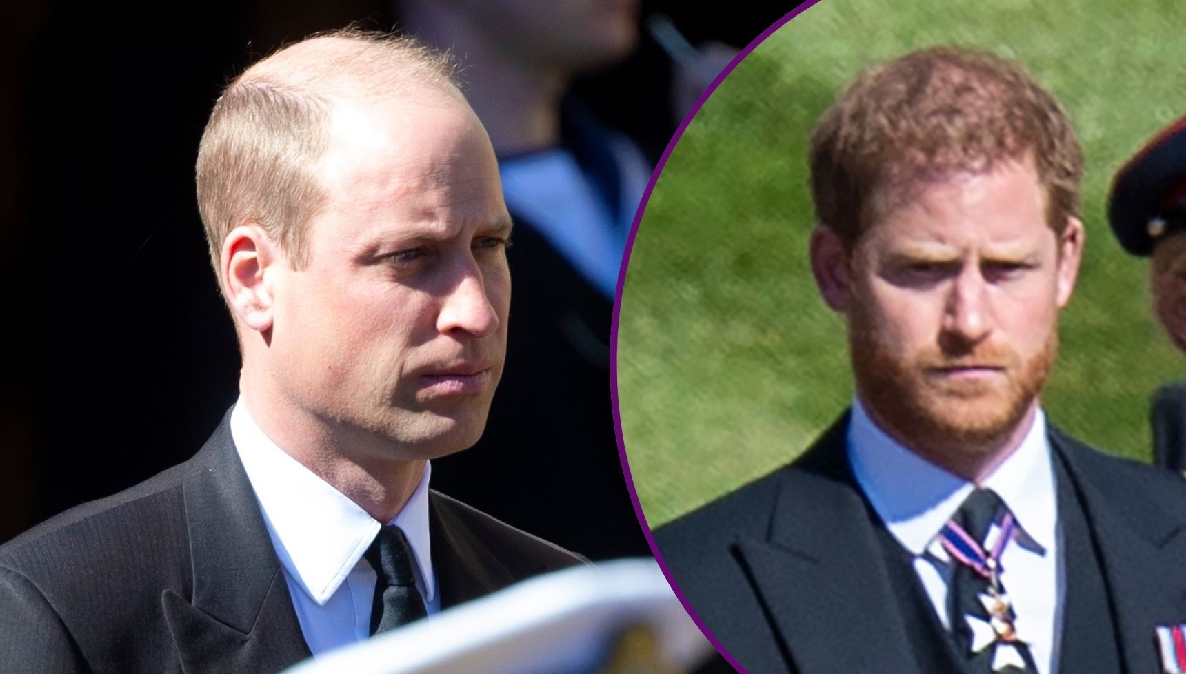 Prince William's 'words' to brother Harry at Philip's funeral service caught on camera amid the height of their royal rift