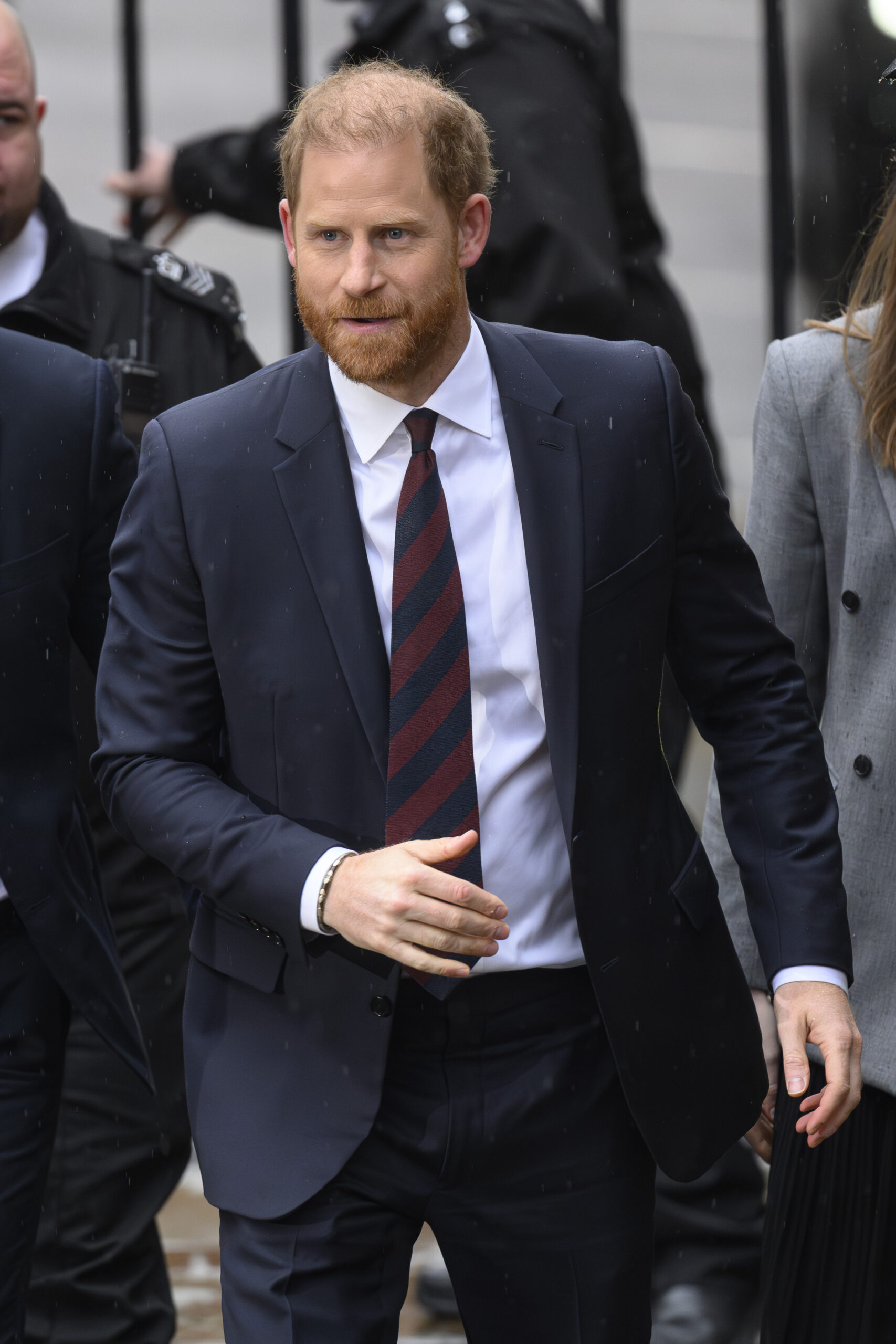 Prince Harry in suit during UK visit