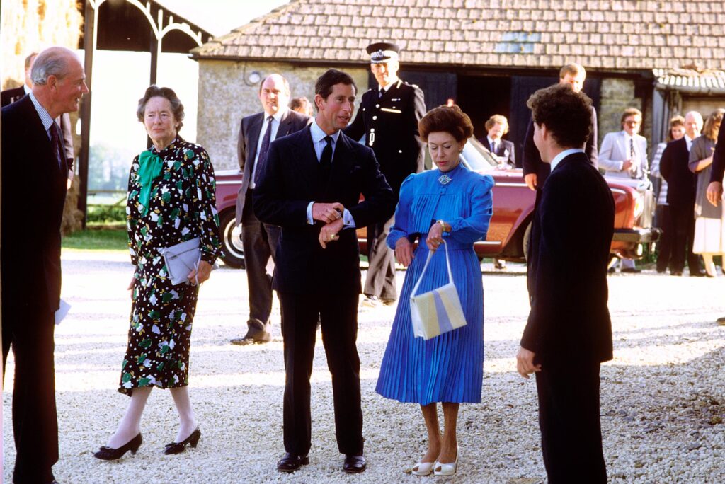 King Charles, then prince, and Princess Margaret