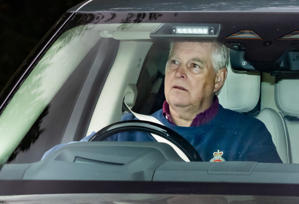 Andrew Mountbatten-Windsor driving a car