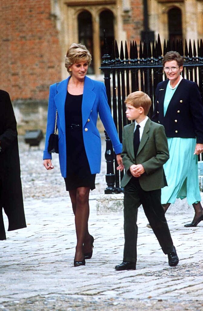 Princess Diana with a young Prince Harry