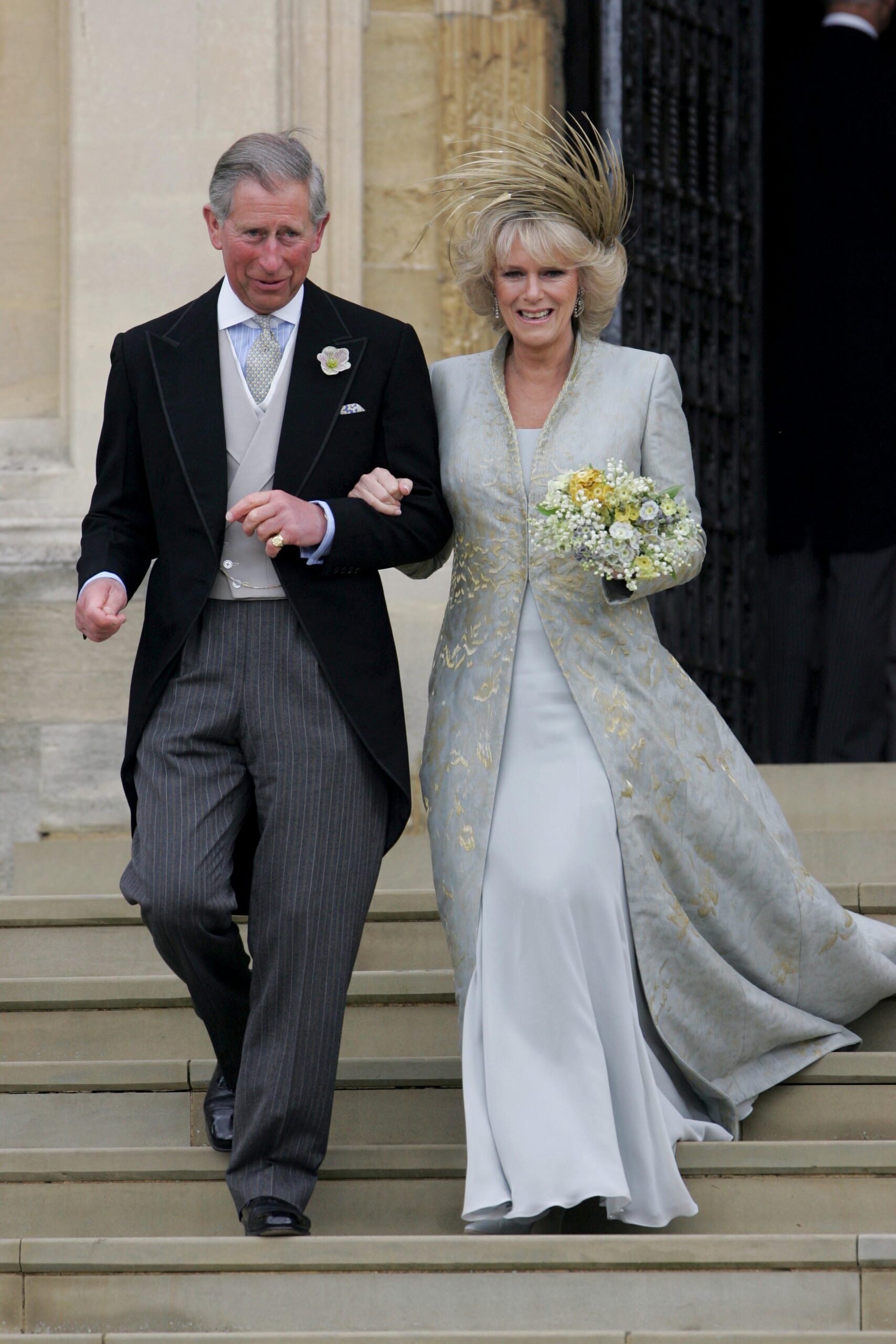 King Charles and Queen Camilla on their wedding day