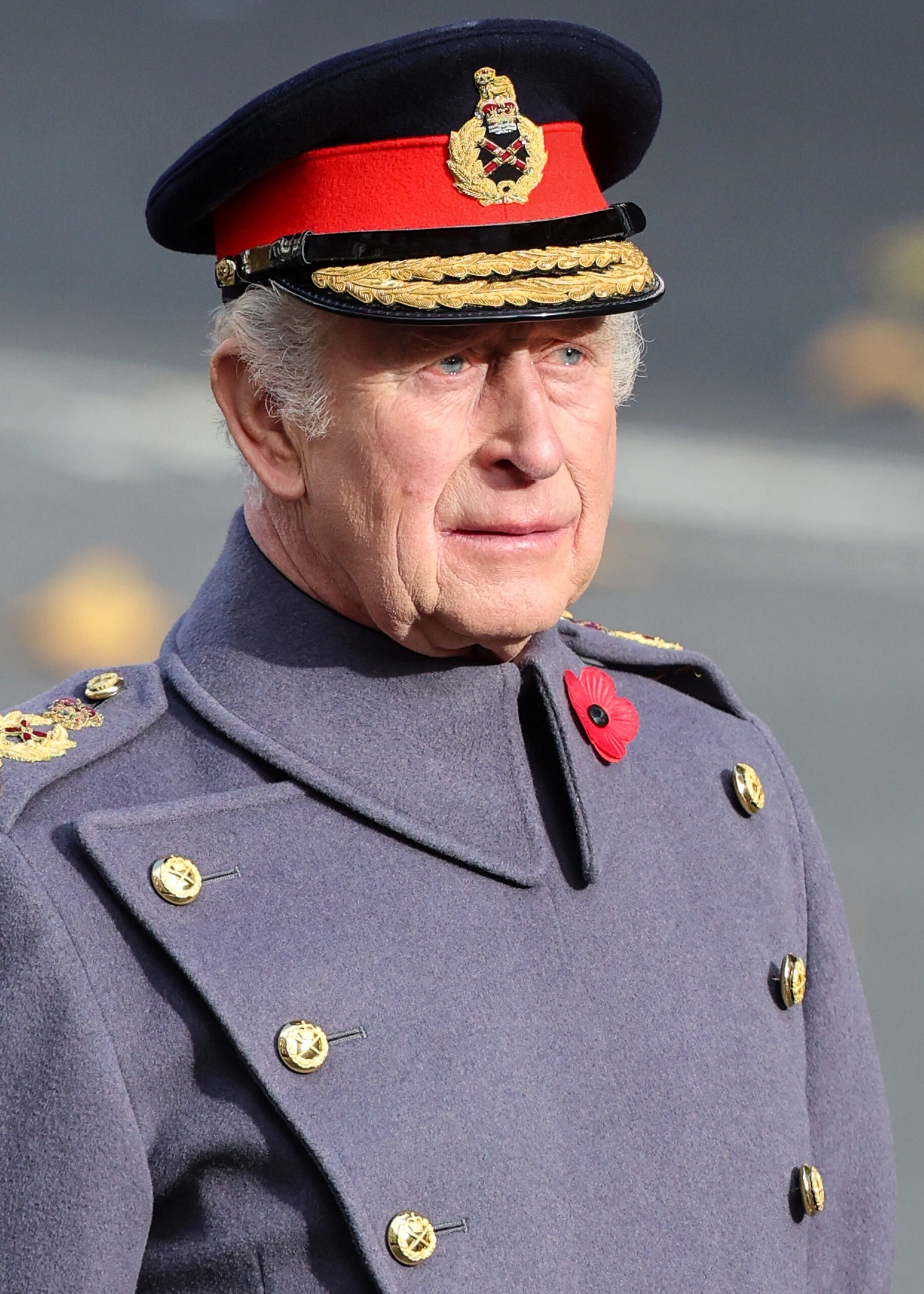 King Charles with a serious expression
