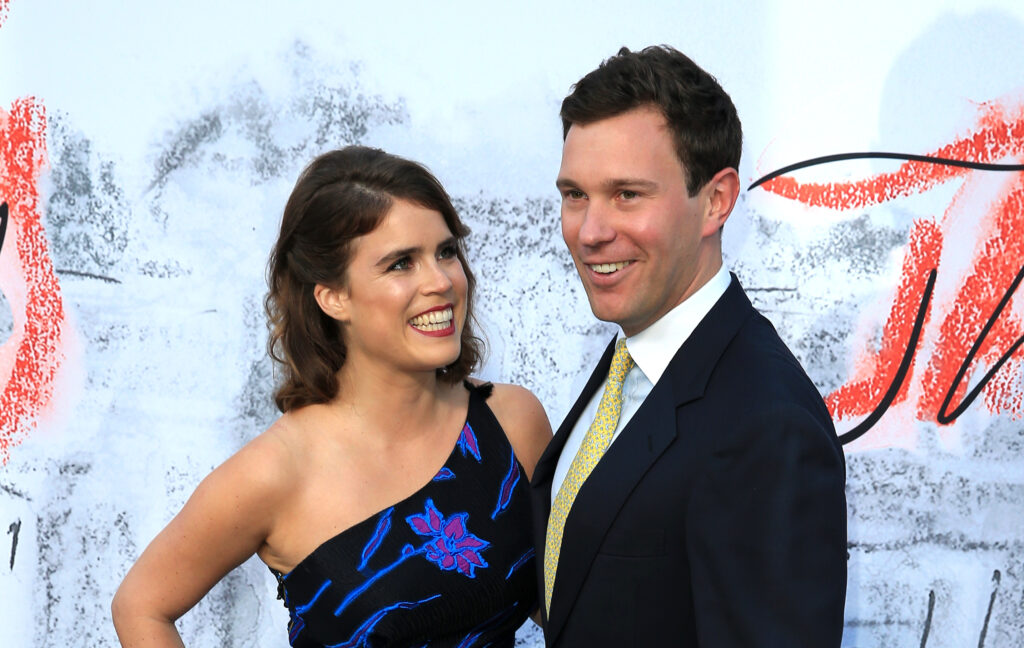 Princess Eugenie beaming at Jack Brooksbank as they pose together