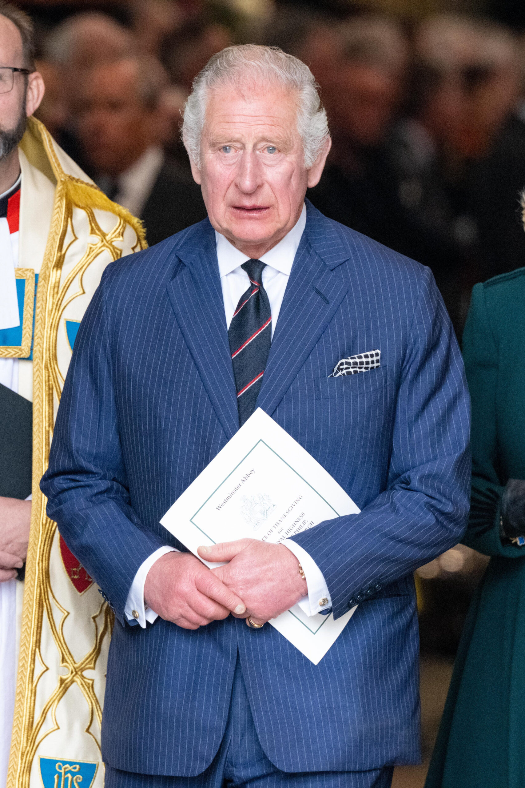 King Charles in blue suit