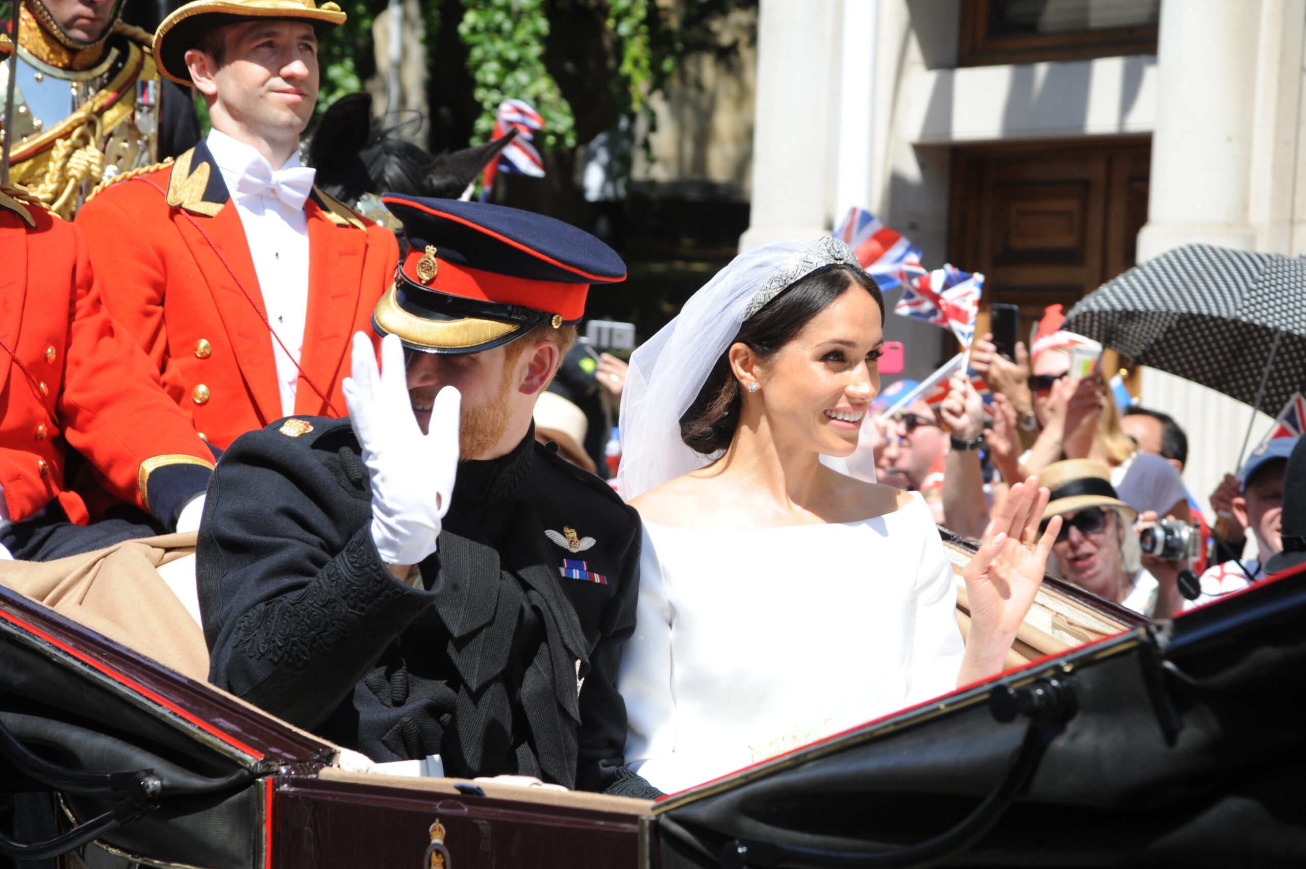 Prince Harry and Meghan Markle on their wedding day