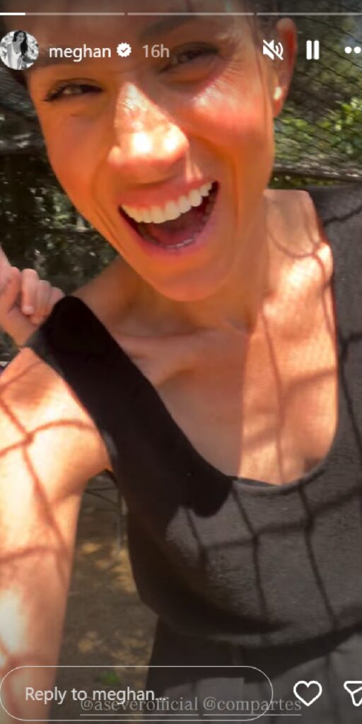 Meghan Markle smiling in Instagram video