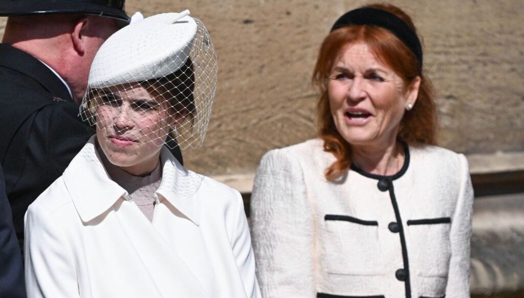 Princess Eugenie and Sarah Ferguson at Easter service