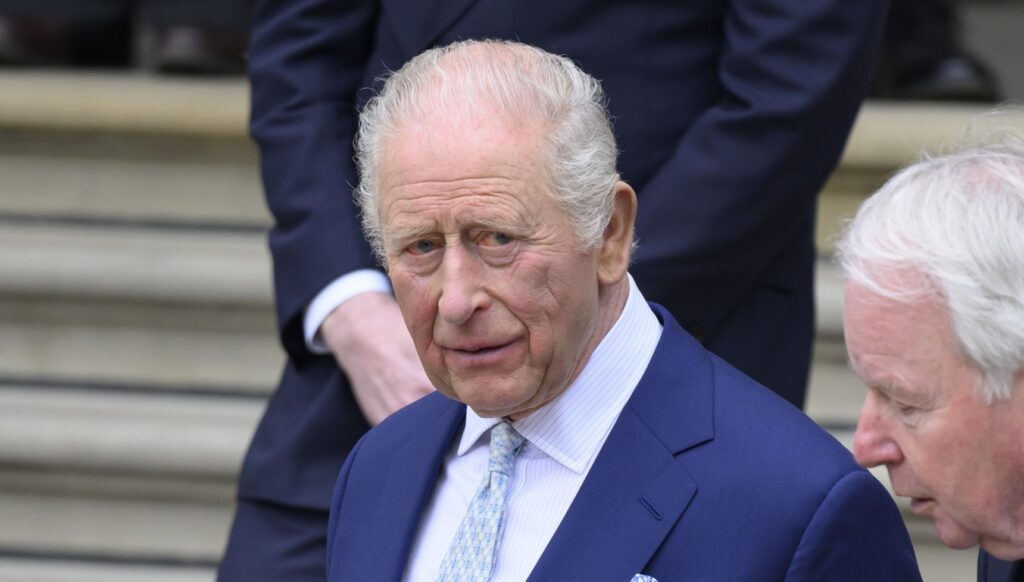 King Charles in blue suit