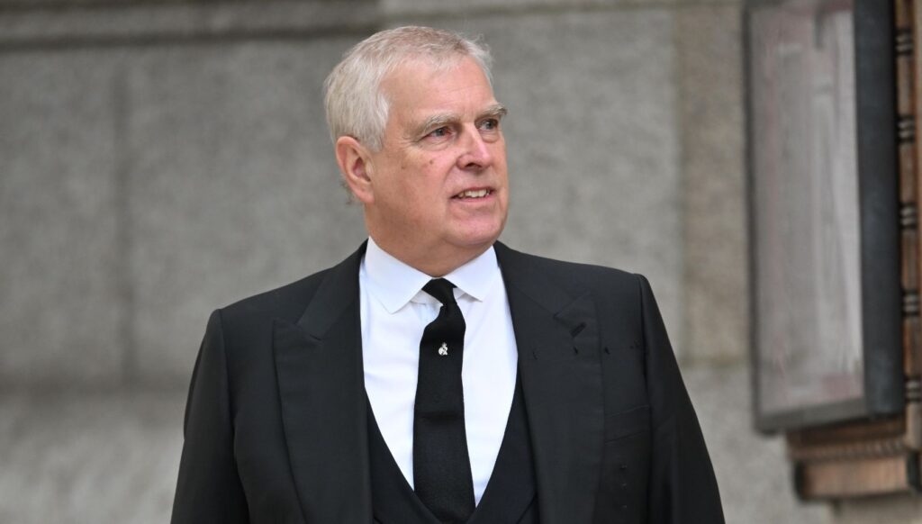 Andrew Mountbatten-Windsor at Duchess of Kent's funeral