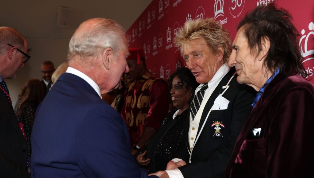 King Charles meeting Rod Stewart 
