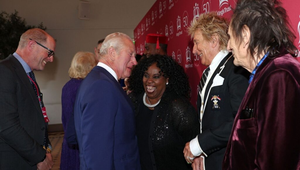 King Charles meeting Rod Stewart 