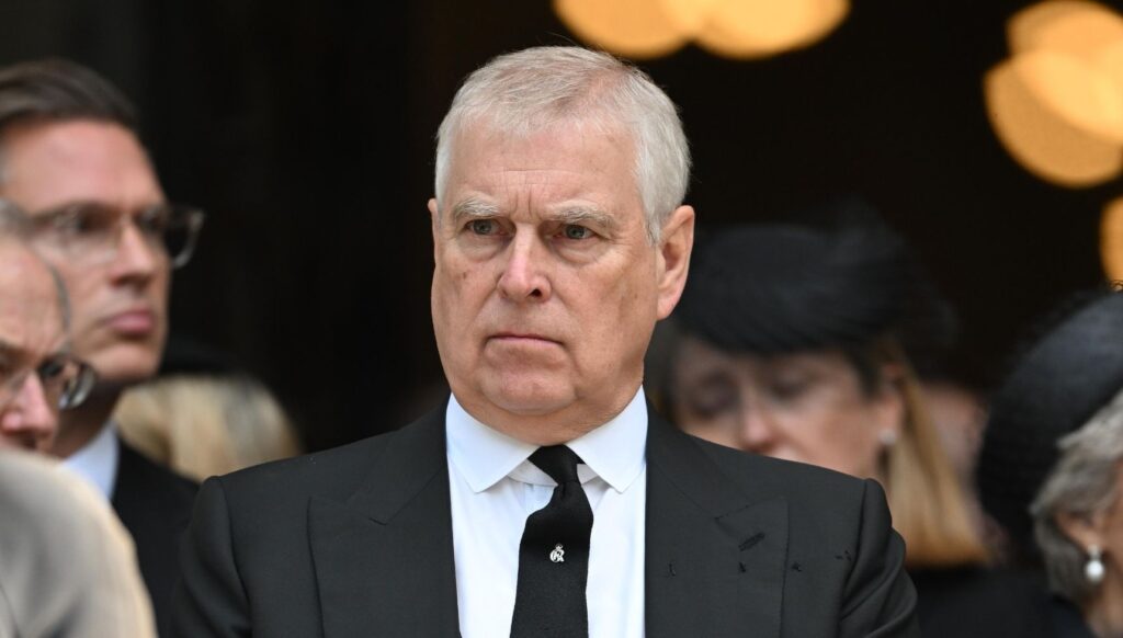 Andrew Mountbatten-Windsor at Duchess of Kent's funeral