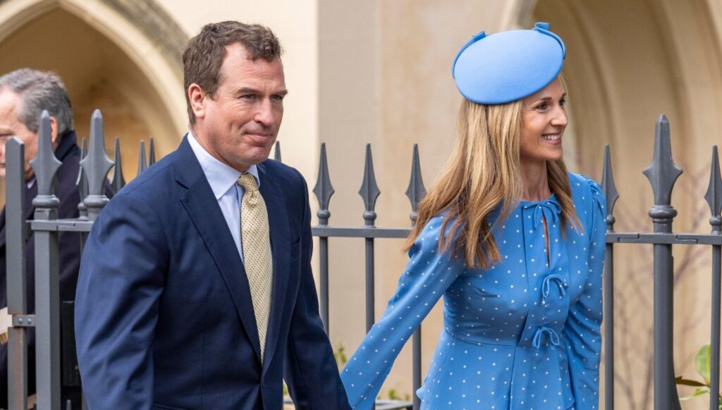 Peter Phillips and Harriet Sperling at Easter service